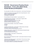 FACHE - Governance Practice Exam Questions - From Jet's BOG Study Guide Binder&lpar;verified&rpar;2023
