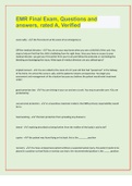 EMR Final Exam&comma; Questions and answers&comma; rated A&comma; Verified