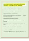 EMR Exam Study Guide Questions and answers&comma; 100&percnt; Accurate&comma; rated A&plus;