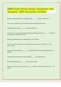 EMR Exam Study Guide&comma; Questions and answers&comma; 100&percnt; Accurate&comma; verified&period;