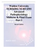 Walden University NURS6501/ NURS 6501 Advanced Pathophysiology Midterm & Final Exams (Combined Version) (Good, Best Revision Material)