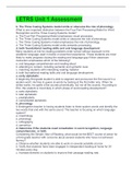 LETRS Unit 1 Assessment &vert; 100&percnt; Correct Answers &vert; Verified