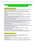 LETRS Unit 6 Assessment&comma; All Sessions 1-6&comma; comprehension & Midterm&semi; Complete Solution guide&lowbar;2022