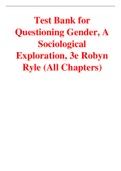 Questioning Gender, A Sociological Exploration, 3e Robyn Ryle (Test Bank)