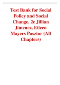 Social Policy and Social Change, 2e Jillian Jimenez, Eileen Mayers Pasztor (Test Bank)
