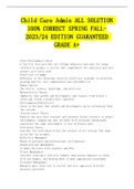 Child Care Admin ALL SOLUTION 100&percnt; CORRECT SPRING FALL-2023&sol;24 EDITION GUARANTEED GRADE A&plus;