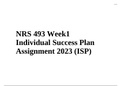 NRS 493 Week 1 Individual Success Plan Assignment 2023 (ISP)