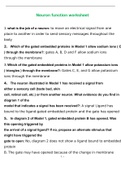 Neuron function worksheet with complete solution