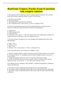 Real Estate Trainers, Practice Exam #2 questions with complete solutions