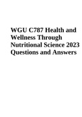 WGU C787 Health and Wellness Through Nutritional Science 2023 Questions and Answers