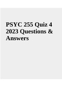 PSYC 255 Quiz 4 2023 Questions & Answers