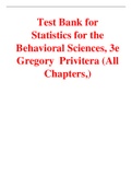 Statistics for the Behavioral Sciences, 3e Gregory  Privitera (Test Bank)