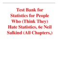Statistics for People Who (Think They) Hate Statistics, 6e Neil  Salkind (Test Bank)