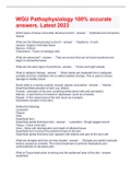 WGU Pathophysiology 100&percnt; accurate answers&period; Latest 2023