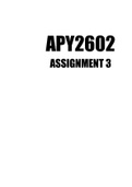 APY2602 ASSIGNMENT 3