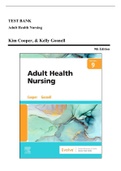 Test Bank - Adult Health Nursing, 8th and 9th edition by Cooper, All Chapters