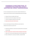  LEADERSHIP ATI PROCTORED EXAM / ATI LEADERSHIP PROCTORED REAL EXAM 70 QUESTIONS AND CORRECT ANSWERS|AGRADE