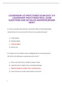    LEADERSHIP ATI PROCTORED EXAM 2022/ ATI LEADERSHIP PROCTORED REAL EXAM QUESTIONS AND DETAILED ANSWERS|BRAND NEW!!