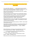 Probation&comma; Parole and Community Corrections Final Exam 2023