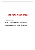 ATI TEAS 7 Exam Bundle | All Sections Included: Reading, Mathematics, Science, English and Language usage| & ATI TEAS 7 Study Guide, ATI TEAS 7 Test Bank
