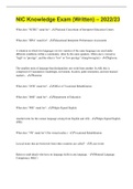 NIC Knowledge Exam &lpar;Written&rpar; &ndash; 2022&sol;23 &lpar;363 Questions with 100&percnt; Correct Answers&rpar;