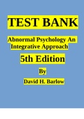 Abnormal Psychology An Integrative Approach 5th Edition By David H. Barlow Test Bank