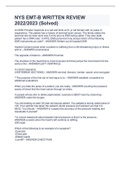 NYS EMT-B WRITTEN REVIEW 2022&sol;2023 &lpar;Solved&rpar;