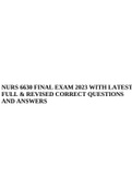 NURS 6630 FINAL EXAM 2023 WITH LATEST FULL & REVISED CORRECT QUESTIONS AND ANSWERS.