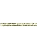 NURSING 5140 All SG Questions Combined (Module  1-12) Study Questions And 100% Verified Answers 2023.