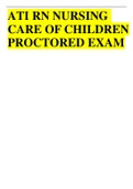 ATI RN NURSING CARE OF CHILDREN PROCTORED EXAM Questions and Answers