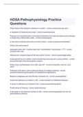 HOSA Pathophysiology Practice  2023 with 100%  correct questions and answers
