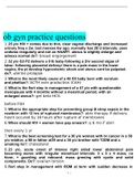 FISDAP OBGYN / Pediatrics & Obstetrics/Gynecology Exam Practice Questions with Answers 2021/2022