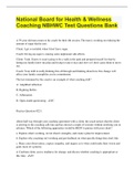 National Board for Health & Wellness Coaching NBHWC Test Questions Bank &lpar;249 Questions with 100&percnt; Correct Answers&rpar; 94 pages