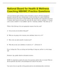 National Board for Health & Wellness Coaching NBHWC Practice Questions with COMPLETE SOLUTION