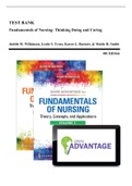 Test Bank - Fundamentals of Nursing-Thinking Doing and Caring, 4th edition (2 Volume Set) (Wilkinson & Treas, 2020), Chapter 1,3-46 | All Chapters