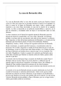 Resumen La Casa De Bernarda Alba, ISBN: 9780719009501  Lengua Castellana y Literatura