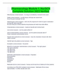 Pharmacology Module 1&period; Nur2474 Complete Solution 2023 Verified