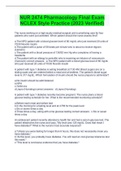 NUR 2474 Pharmacology Final Exam NCLEX Style Practice &lpar;2023 Verified&rpar;
