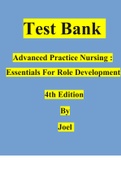 Test Bank For Advanced Practice Nursing Essentials For Role Development 4th Edition By Joel