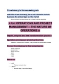 CIE Business (9609) AS LEVEL UNIT 4 Operations and Project Management Notes