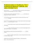 Professionalism in Healthcare&comma; Part 1 Professional Behavior&comma; Attitude&comma; and Attire &lpar;VCCM271A-T&rpar;