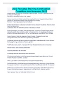 ACE Personal Training Certification Questions And Answers 2023