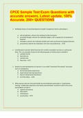 CPCE Sample Test Exam Questions with accurate answers. Latest update, 100% Accurate. 200+ QUESTIONS