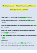 The Crucible Acts 1-4 Test Questions and Answers 2023 &lpar;Verified Answers&rpar;