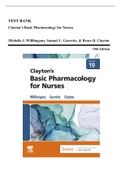 Test Bank - Clayton’s Basic Pharmacology for Nurses, 18th & 19th Edition by Willihnganz, All Chapters