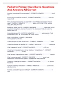 Pediatric Primary Care Burns Questions And Answers All Correct 
