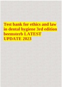 Test bank for ethics and law in dental hygiene 3rd edition beemsterb LATEST UPDATE 2023