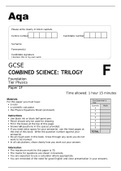 Aqa GCSE Combined Science (Trilogy) 8464/P/1F Question Paper Foundation Tier Physics Paper 1F June2022 Official.
