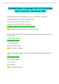 Certified Nurse Assistant 2021 &lpar;CNA&rpar; Retake 2023 correctly Answered 100&percnt; &lpar;175 Q&A&rpar;