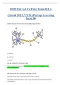 BIOD 152 / BIOD152 (Latest 2023 / 2024) Q & A / A & P 2 Final Exam Portage Learning from 10